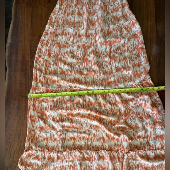 Mudd Beautiful orange/white tribal print halter maxi dress EUC SZ M - Picture 4 of 9